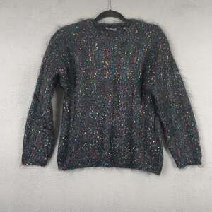 Vintage Carole Little Sweater Womens Small Petite Mohair Fuzzy Confetti Knit